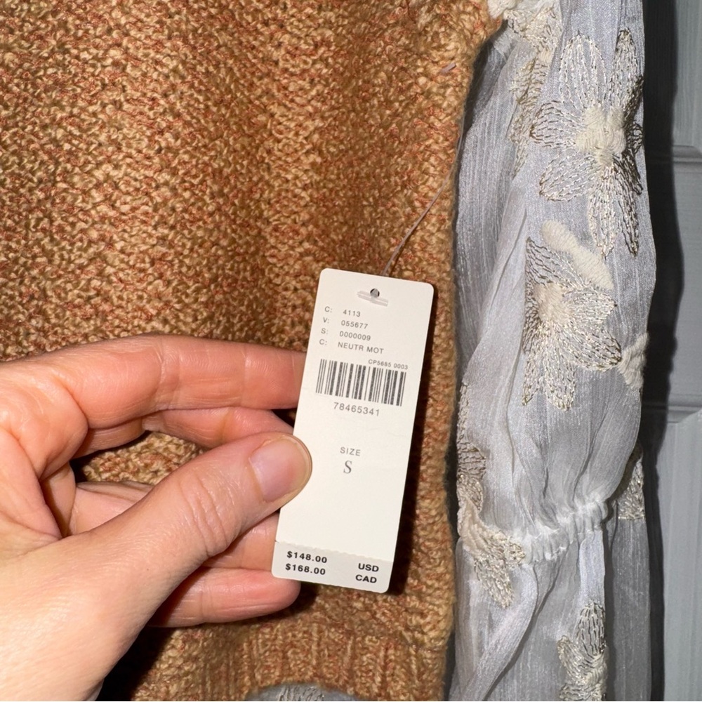 Anthropologie Tan and Cream Layered Blouse - Picture 11 of 13